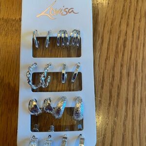 Lovisa Silver Hoop 8 piece Hoop set.